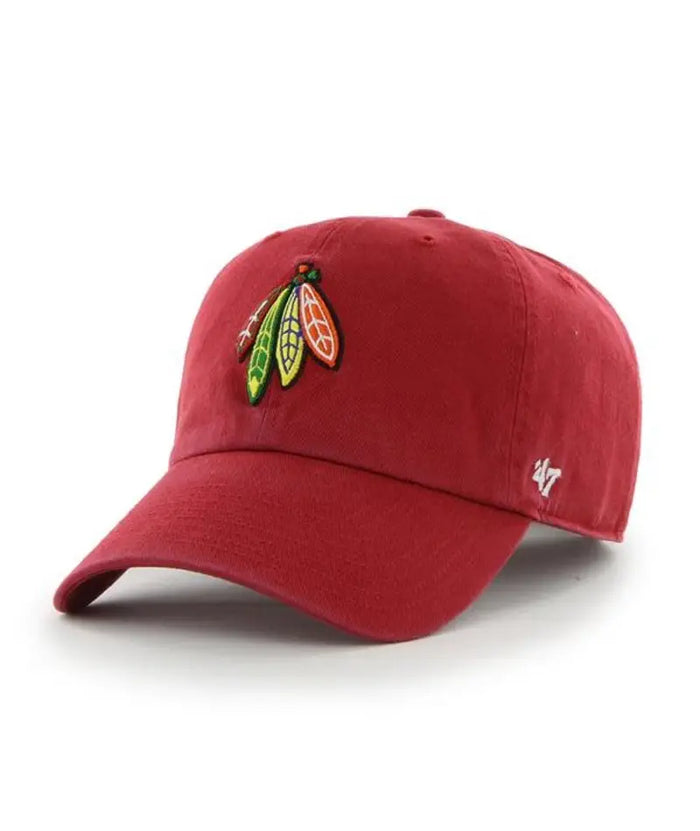 47 Brand Chicago Blackhawks Red Clean Up Adjustable Snapback Cap by I-Max Fashions