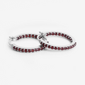 Natural Garnet Hoop Earrings by Fine Color Jewels
