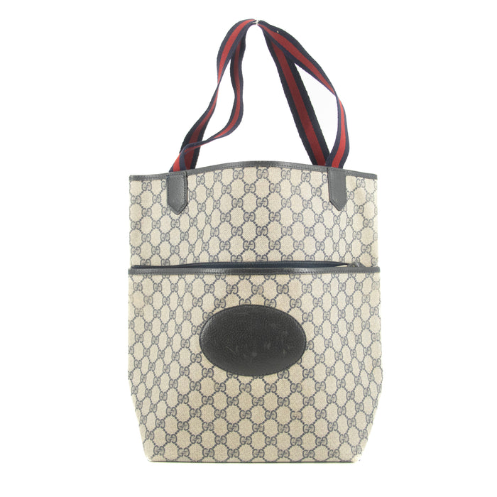 Gucci Navy GG Canvas Coated Vintage Tote Bag #4705 by Bolt Boutique