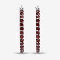 Natural Garnet Hoop Earrings by Fine Color Jewels