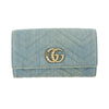 Gucci Denim Blue Marmont Continental Long Wallet #4717