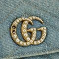 Gucci Denim Blue Marmont Continental Long Wallet #4717 by Bolt Boutique