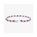 7.60 Ct Marquise Pink Ruby Diamond Prong 10k Gold Tennis Bracelet by Fine Color Jewels