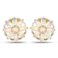 14K Yellow Gold Plated 2.70 Carat Genuine Ethiopian Opal .925 Sterling Silver Earrings by Bids.com