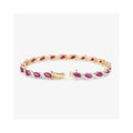 7.60 Ct Marquise Pink Ruby Diamond Prong 10k Gold Tennis Bracelet by Fine Color Jewels