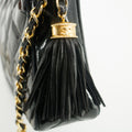Chanel Matelasse Patent Leather Black Tassel Shoulder Bag #4750 by Bolt Boutique