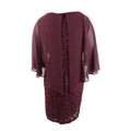 Connected Plus Size Capelet Sheath Dress, Size 18W/ Purple by Vanessa Jane
