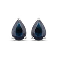 1.60 Ct Pear Blue Sapphire 10k Gold Teardrop Studs Earrings by Fine Color Jewels