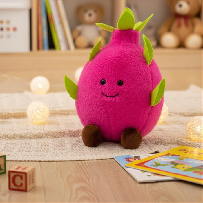 10" Dragon Fruit Plush Toy | Kawaii Fruit Stuffed Animal | Made in USA by ozznekshoes