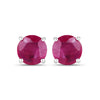 0.86 Ct Round Pink Ruby Prong 10K Gold Stud Earrings