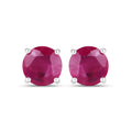 0.86 Ct Round Pink Ruby Prong 10K Gold Stud Earrings by Fine Color Jewels