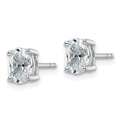 14k White Gold Lab Grown Diamond Oval Solitaire Stud Earrings by Fine Color Jewels