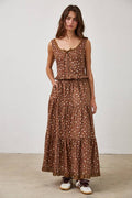 Floral Lace Trim Front Tie Top & Skirt Set by Boutique 23