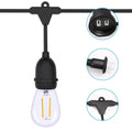 48 Ft. LED String Lights Outdoor Commercial Grade Waterproof Bulbs by DailySale