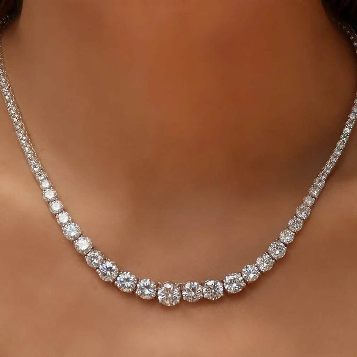 48.00 CTTW Graduated Tennis Necklace made with Swarovski Elements by DailySale