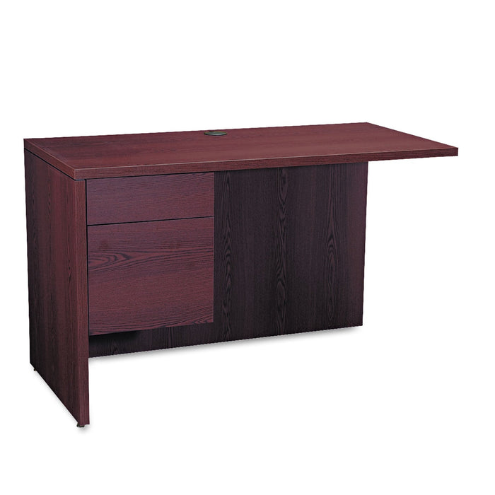 HON 10500 Series L Workstation Return, 3/4 Height Left Ped, 48w x 24d x 29.5h, Mahogany