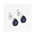 1.60 Ct Pear Blue Sapphire 10k Gold Teardrop Studs Earrings by Fine Color Jewels