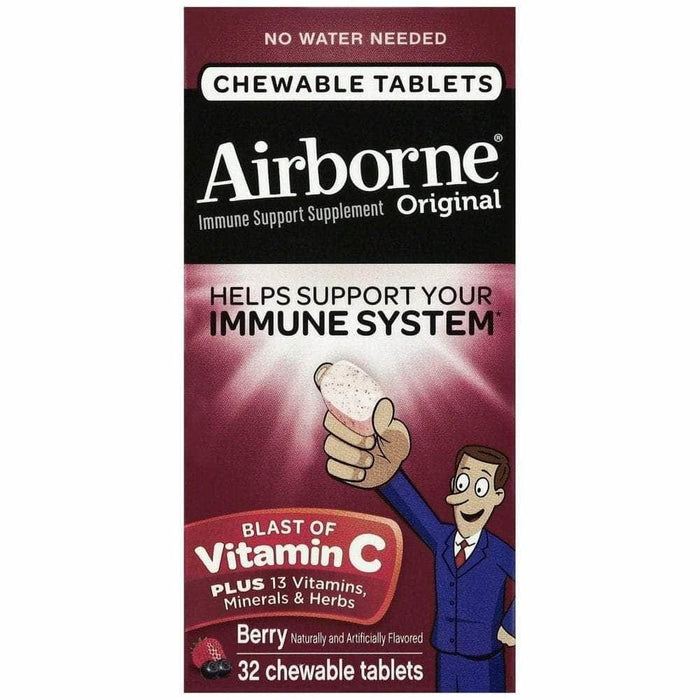 Airborne Immune Support Supplement Vitamin C Berry Chewable Tablets by Pasteur Pharmacy