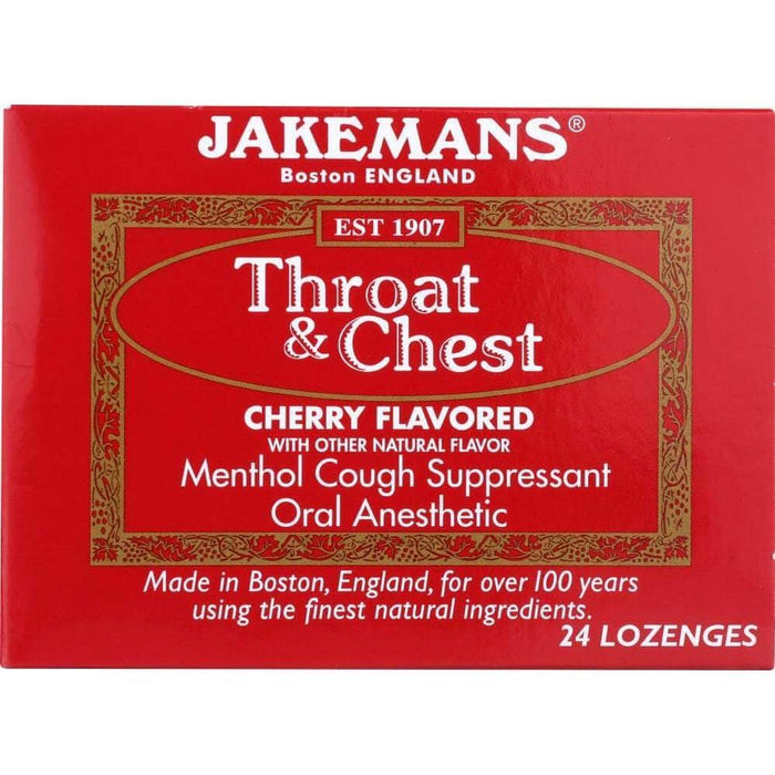 Jakemans Lozenge Throat And Chest Cherry Menthol, 24 Pc by Pasteur Pharmacy