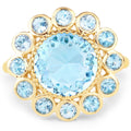 14K Yellow Gold Plated 6.59 Carat Genuine Blue Topaz .925 Sterling Silver Ring by Bids.com