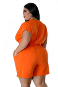 Curvy Two Piece Glitter Tiger Biker Short Set by The House of Stylez