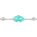 29.70 Carat Genuine Amazonite and White Agate .925 Sterling Silver Bracelet by Bids.com