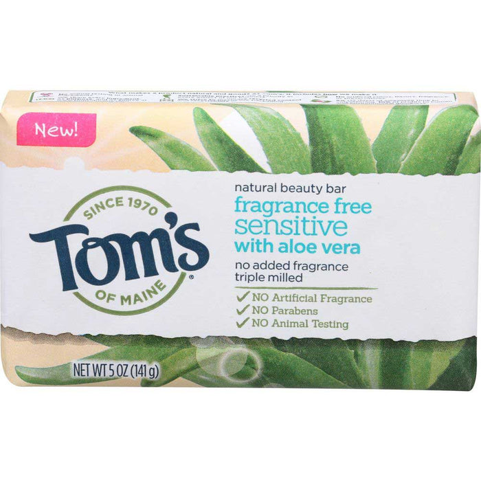 Tom's of Maine Natural Beauty Bar Soap With Aloe Vera, Fragrance Free, 5 Oz by Pasteur Pharmacy