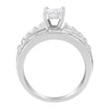 14K White Gold 1.0 Cttw Mixed-Cut Diamond Rectangle Invisible-Set Composite Cluster Ring with Bar- and Channel-Set Band (H-I Color, SI2-I1 Clarity) - Size 7 by Bids.com