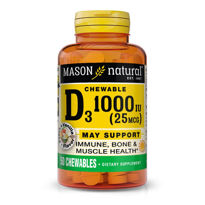 Mason Natural D3 25mcg 1000IU Chewable Tablets - 50ct by Pasteur Pharmacy