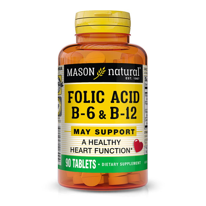 Mason Natural Folic Acid B6 & B12 - 90Tablets by Pasteur Pharmacy