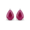 1.60 Ct Pear Pink Ruby Prong 10K gold Teardrop Stud Earrings by Fine Color Jewels