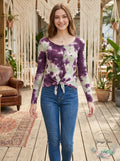 Ultra Flirt Juniors Tie-Dye Thermal Top by Vanessa Jane