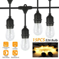 48ft Outdoor String Light Waterproof Patio String Lights Bulbs by DailySale