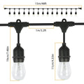 48ft Outdoor String Light Waterproof Patio String Lights Bulbs by DailySale