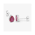 1.60 Ct Pear Pink Ruby Prong 10K gold Teardrop Stud Earrings by Fine Color Jewels