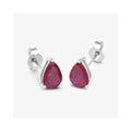 1.60 Ct Pear Pink Ruby Prong 10K gold Teardrop Stud Earrings by Fine Color Jewels