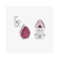 1.60 Ct Pear Pink Ruby Prong 10K gold Teardrop Stud Earrings by Fine Color Jewels