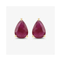 1.60 Ct Pear Pink Ruby Prong 10K gold Teardrop Stud Earrings by Fine Color Jewels