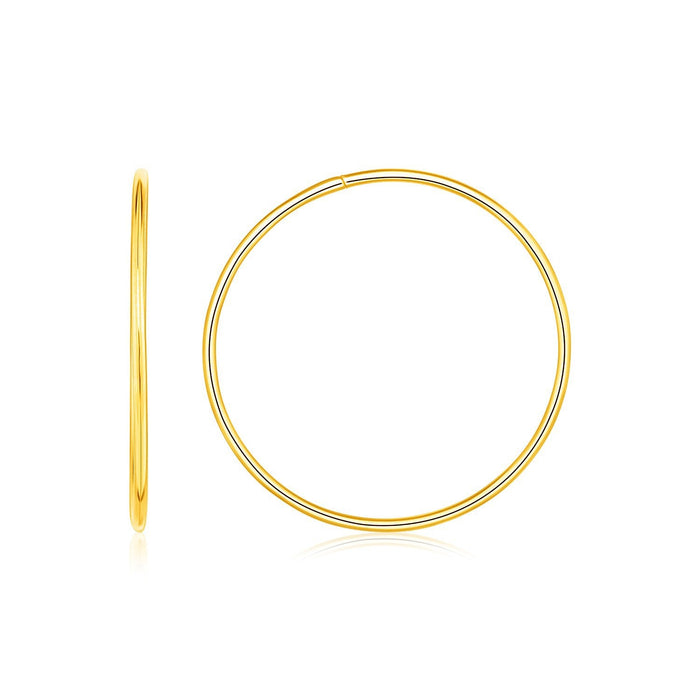 Endless Hoop Style Earrings in 14K Yellow Gold by Bids.com