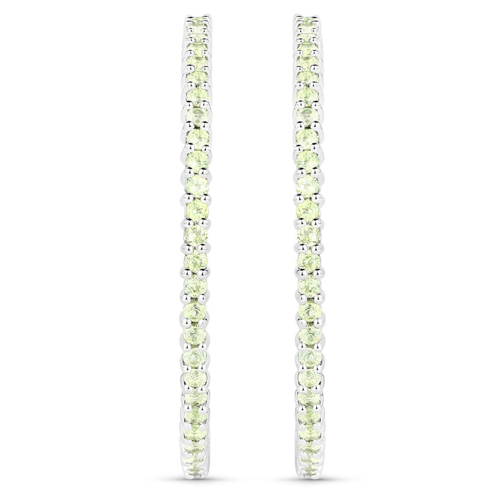 3.50 Carat Genuine Peridot .925 Sterling Silver Earrings by Bids.com