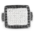 0.61 Carat Genuine Black Diamond and White Diamond .925 Sterling Silver Ring by Bids.com