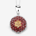 Genuine Citrine Garnet Cluster Necklace by Fine Color Jewels