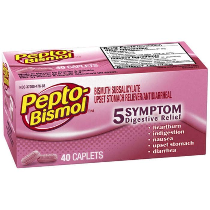 Pepto Bismol 5-Symptom Relief Caplets - 40 Count by Pasteur Pharmacy