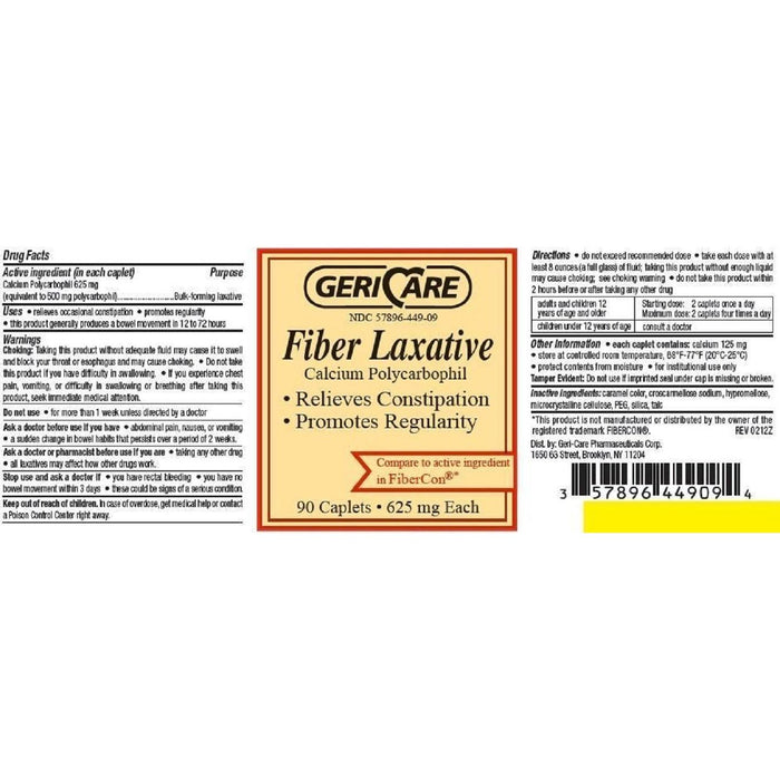 Geri-Care Fiber Laxative 90 Caplets Per Bottle by Pasteur Pharmacy