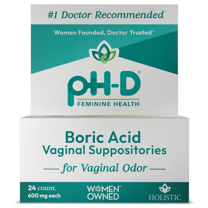 pH-D Feminine Health Boric Acid Vaginal Suppositories 24Ea by Pasteur Pharmacy