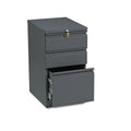 HON Brigade Mobile Pedestal with Pencil Tray Insert, Left/Right, 3-Drawers: Box/Box/File, Letter, Charcoal, 15" x 19.88" x 28"