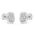 Sterling Silver Diamond Swirl Cluster Stud Earrings (1/6 cttw, I-J Color, I2-I3 Clarity) by Bids.com