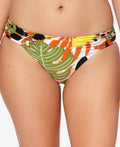 Bar III Tropical-Print Ruched Bikini Bottoms by Vanessa Jane