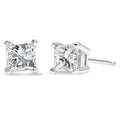 14K White Gold 1.00 Cttw Princess-Cut Square Near Colorless Diamond Classic 4-Prong Solitaire Stud Earrings (G-H Color, SI1-SI2 Clarity) by Bids.com