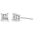 14K White Gold 1.00 Cttw Princess-Cut Square Near Colorless Diamond Classic 4-Prong Solitaire Stud Earrings (G-H Color, SI1-SI2 Clarity) by Bids.com